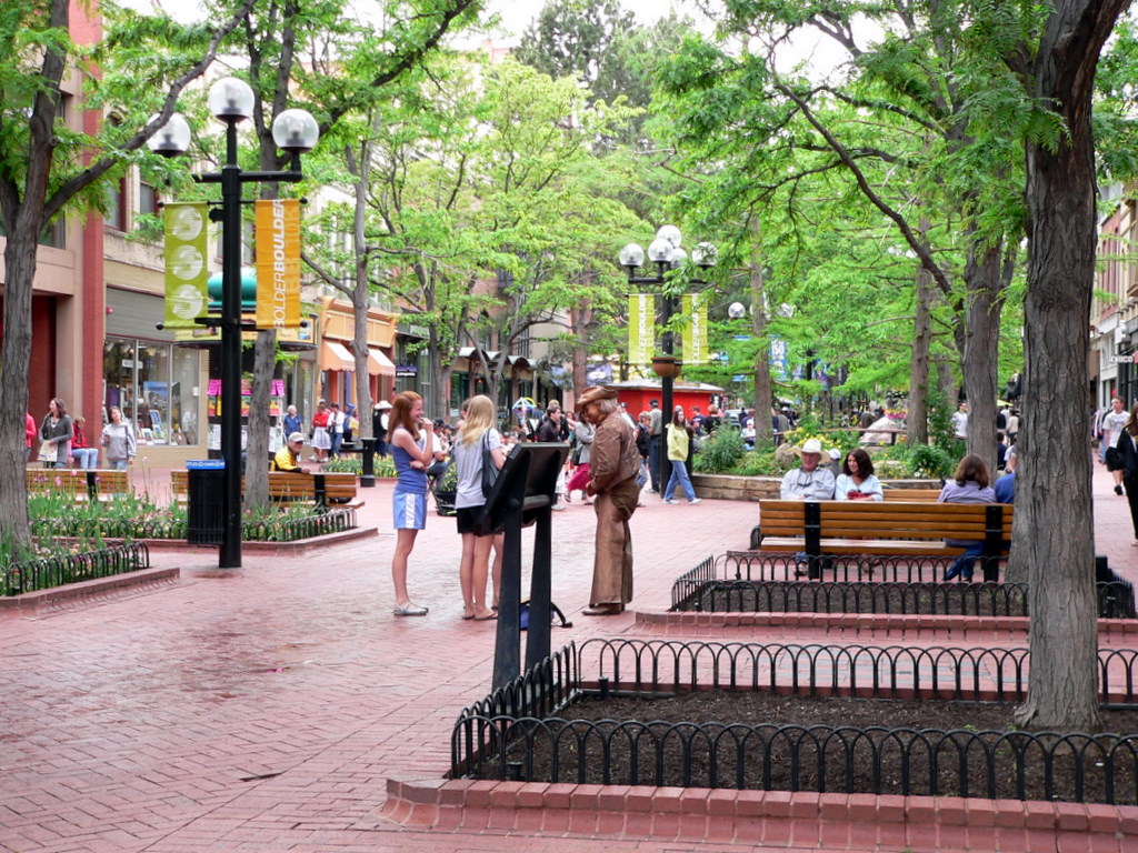 Pearl Street Mall pedestrian promenade in Boulder