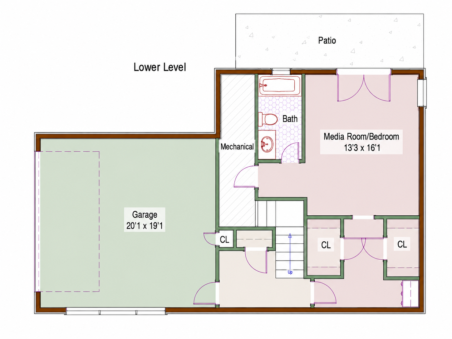 Lower-level floor plan