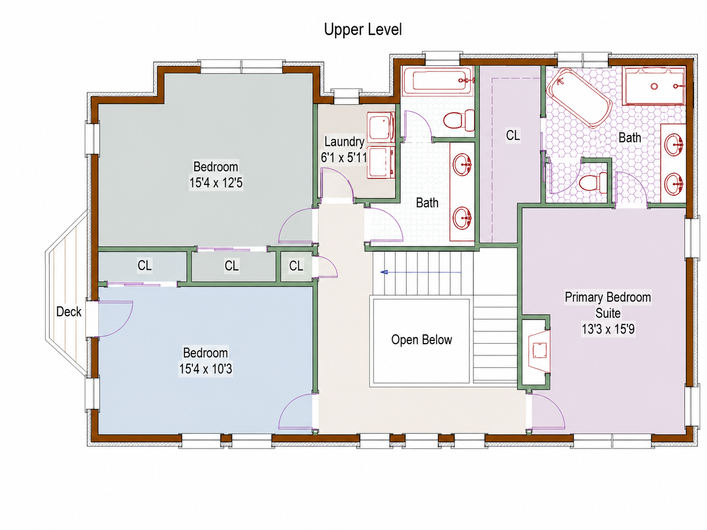 Upper-level floor plan